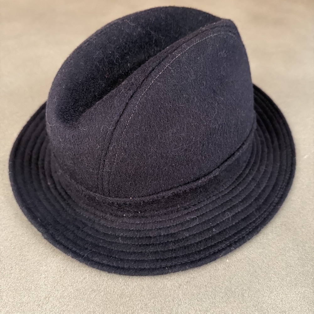 Vintage Blue Wool Loden Hat Made In Italy